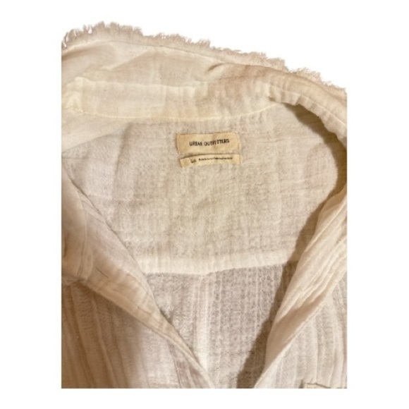 Urban Outfitters White Lucy Textured Button-Down Shirt - Picture 6 of 7